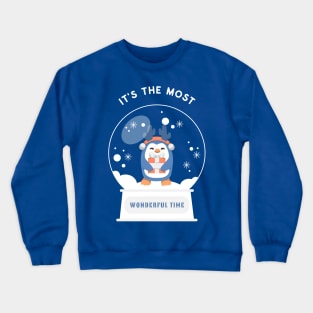 Its the Most Wonderful Time Christmas Penguin Crewneck Sweatshirt